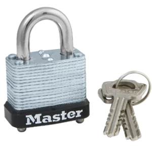 105-KD Warded-Laminated Steel 1-1/8"W Body, 1/2" Shackle (Keyed Different)