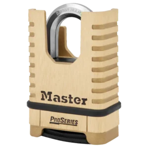 1177 Shrouded Brass Resettable Combination 2-1/4"W Body, 1-1/16" Shackle