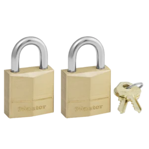 120-T 2-Pack Brass Padlocks 3/4"W Body, 7/16" Shackle