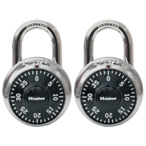 1500-T 2-Pack Combination Lock 1-7/8"W Body, 3/4" Shackle