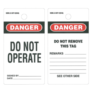15010A(1) Lockout Tag "Do Not Operate" 3-1/4 x 6"