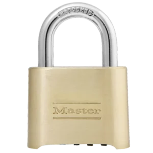 175 Resettable 4-Digit Brass Combination Lock 2"W Body, 1" Shackle