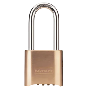 176-LH Resettable 4-Digit Brass Combination Lock W/Supervisory Key 2"W Body, 2-1/4" Shackle
