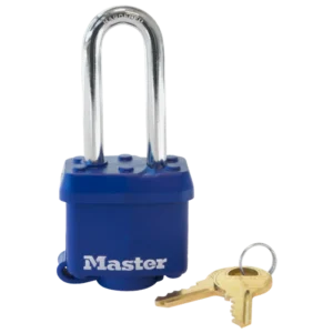 312-LH Blue Thermoplastic Covered #3 Padlock 1-9/16"W Body 2" Shackle