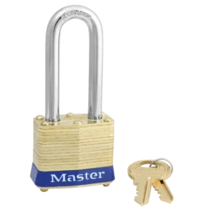 4-LH-KD  Laminated Brass Padlock 1-9/16"W Body, 2" Shackle