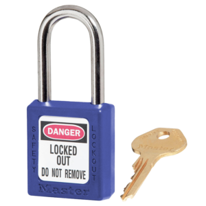410 Zenex Thermoplastic Safety Padlock 1-1/2"W Body, 1-1/2" Shackle