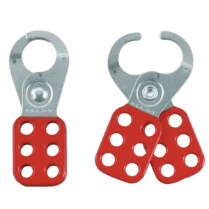 420  Steel Scissor L/O Hasp Red 1-3/4" X 4-1/2", 1"Jaw, 6-Lock Cap