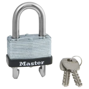510-D  Lam Steel Padlock, Warded 1-3/4"W Body, Removable-Adj 5/8 To 2" Shackle