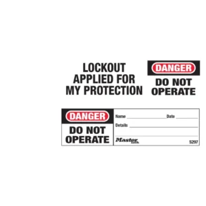 S297(Bag100) Danger Safety L/O Maintenance Tag
