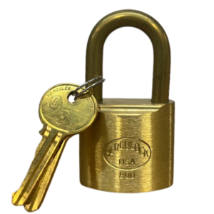 800-B-1-1/4-KA  Brass Lock 1-3/4"W, 1-1/4" Brass Shackle (Keyed Alike)