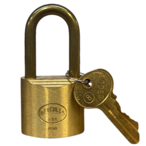 800-B-1-5/8-KA Brass Lock 1-3/4"W, 1-5/8" Brass Shackle (Keyed Alike)